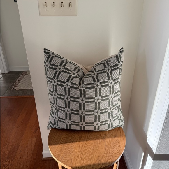 Plaid Pattern Throw Pillow in Green Studio McGee Christmas holiday - Picture 2 of 3